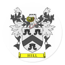 HILL Coat of Arms stickers