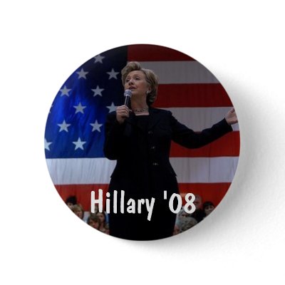 Hillary 08 pinback button by thrashdoll