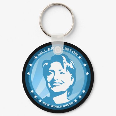 hillary clinton 08. blue rays. key chain by asyrum