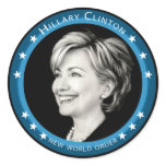 hillary clinton 08. picturesque. round stickers