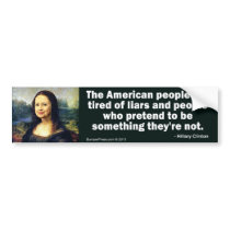 Hillary Clinton as Mona Lisa Bumper Sticker