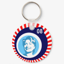 hillary clinton : blue bubbles & red rays : keychains