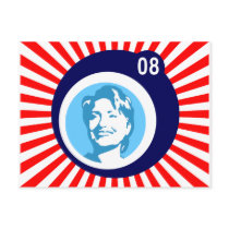 hillary clinton : blue bubbles & red rays : postcards