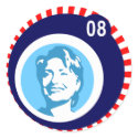 hillary clinton : blue bubbles : stickers