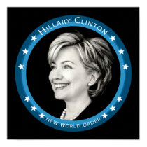 hillary clinton : blue rays : posters