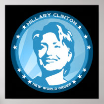 hillary clinton : blue rays : poster