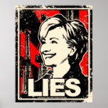 Hillary Clinton: LIES! Distressed Print