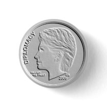 Hillary Clinton Metallic Dime Circular Button Pin by Sonny399 Hillary Clinton Metallic Dime Circular Button Pin