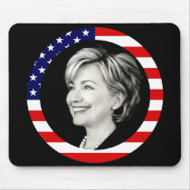 hillary clinton. us flag. picturesque. mouse mats