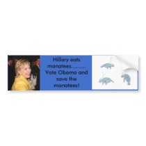 Hillary eats Manatees!!! bumper stickers