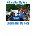 Hillary Has My Heart, Obama Has My Vote T-Shirt