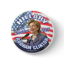 Hillary Rodham Clinton For President 2008 Button 