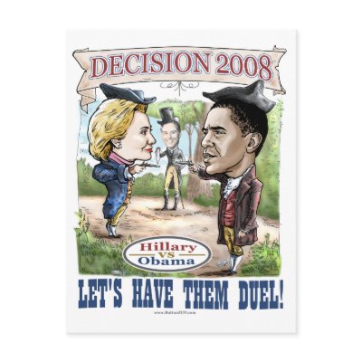 Hillary vs. Obama Postcard  by buttonZup