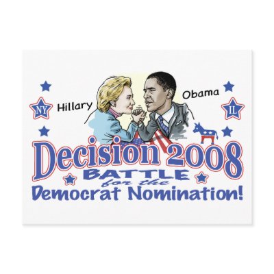 Hillary vs. Obama Postcard  by buttonZup