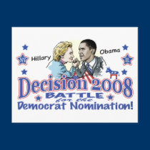 Hillary vs. Obama Postcard 