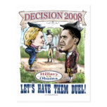 Hillary vs. Obama Postcard 