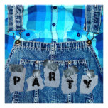 Hillbilly Party! Jean Overalls Plaid and Duct Tape invitations