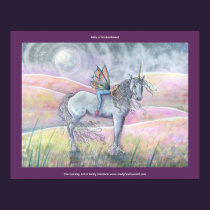 Hills of Enchantment Fairy Unicorn Poster posters