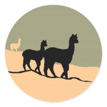 Hillside Alpacas Round Stickers