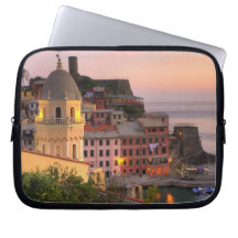 Hillside town of Vernazza in the evening, Cinque Computer Sleeves