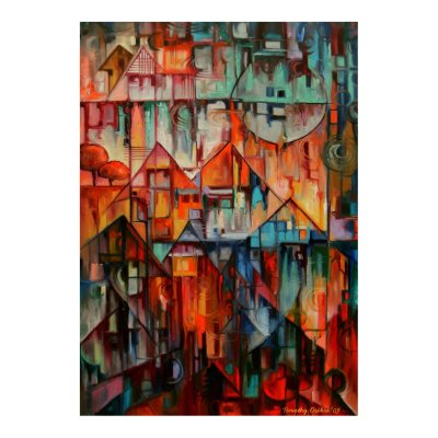 Hilltop Houses - Canvas Print by TimothyOrikri
