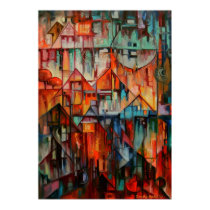 Hilltop Houses - Canvas Print