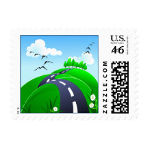 Hilly road, postage