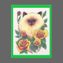 Himalayan and Roses ©1993 postcards by smilodonart Himalayan and Roses ©1993 postcards