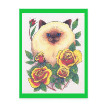 Himalayan and Roses ©1993 postcards by smilodonart Himalayan and Roses ©1993 postcards
