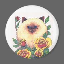 Himalayan and Roses magnets by smilodonart Himalayan and Roses magnets