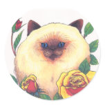Himalayan and Roses Round Stickers