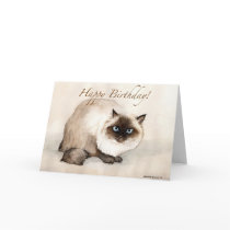 "Himalayan Cat" Art Birthday Card