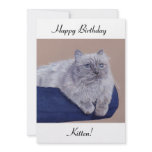 Himalayan Cat Birthday Card Announcement