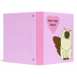 Himalayan Persian Cat Pink Heart Binder