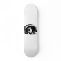 Himalayan Rabbit BW Photo in round can Skate Boards