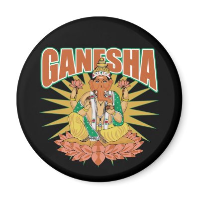 Hindu Ganesha Fridge Magnet by HinduDesigns
