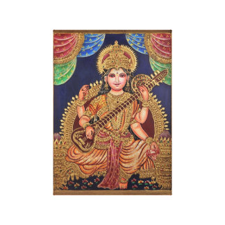 HINDU GODDESS SARASWATI CANVAS PRINTS