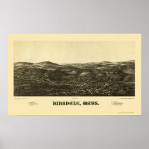Hinsdale, MA Panoramic Map - 1887 Print