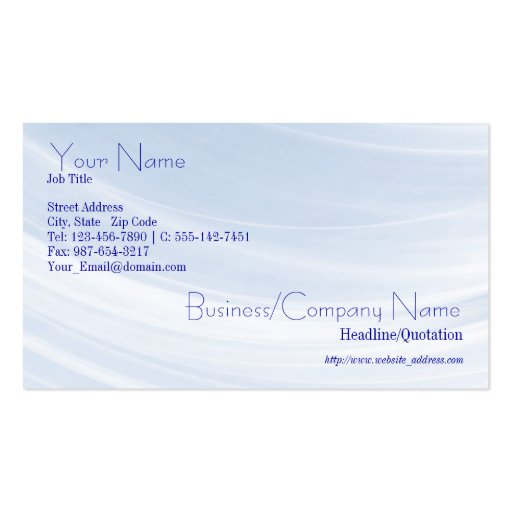 Hint Of Blue Business Card