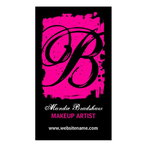 Hip and Bold Monogram Business Cards (front side)