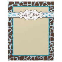 Hip and Chic Animal Print: Blue letterhead by NicChic Hip and Chic Animal Print: Blue letterhead