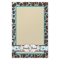Hip and Chic Animal Print: Blue stationery