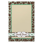 Hip and Chic Animal Print: Green Custom Stationery