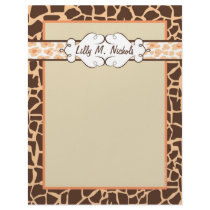 Hip and Chic Animal Print: Orange letterhead
