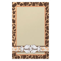 Hip and Chic Animal Print: Orange stationery