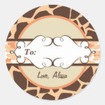 Hip and Chic Animal Print: Orange Stickers