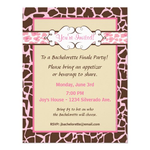 Hip and Chic Animal Print: Pink Custom Invitations