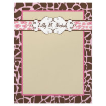 Hip and Chic Animal Print: Pink letterhead by NicChic Hip and Chic Animal Print: Pink letterhead