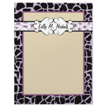 Hip and Chic Animal Print: Purple letterhead