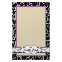 Hip and Chic Animal Print: Purple stationery